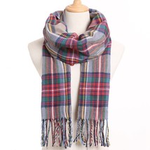 Warm Women Scarf Plaid Pattern Thick Scarves Long 190x35cm Solid Lady Wrap Shawl - £15.93 GBP
