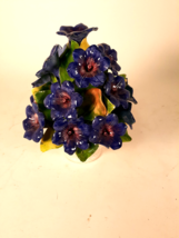 Mid Century Modern Ceramic Vase of Blue Flowers, Italy, 1950s-60s - $41.73