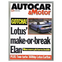 Autocar Magazine 8 March 1989 mbox624 Lotus&#39; Make-Or-Break Elan - £3.91 GBP
