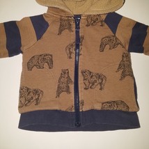 Hanna Andersson Brown Bear Hoodie Full Zip Sweatshirt Baby 75 cm 6-12 Mo... - $12.58