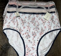 Laura Ashley Womens Brief Underwear Panties Floral 5-Pair Cotton Blend (F) ~ L - $31.68