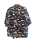 3X Puritan Shirt Short Sleeve Button-Up Navy Fishing Fish Theme Sailfish... - £18.71 GBP