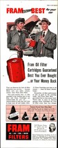 Vintage 1952 Fram Oil Filters Cartridges Full Page Original Color Ad  e3 - $24.11