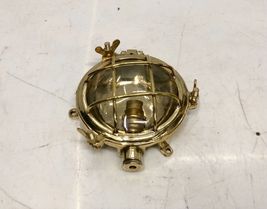 Industrial Style Mini Solid Brass Bulkhead Deck Wall Light - Picked polished - $95.01