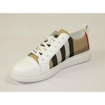 Men's Sneaker English Stripped By Moderno MJS-706 Beige/red/black image 3