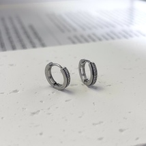 925 Silver Plated CZ Cubic Zirconia Hoop Earrings for Men Women - £875.76 GBP
