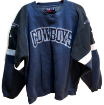 Dallas Cowboys NFL Vintage 90s Blue Black NFC Sewn Galt Sand Sweatshirt XL - £38.81 GBP