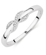 Infinity Knot Promise Ring,Dainty Moissanite Ring,Stackable Ring,Minimal... - $200.00