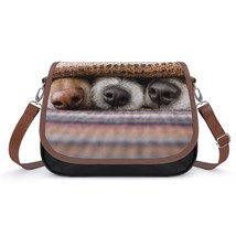 Mondxflaur Cute Dog Messenger Bag for Women PU Leather Crossbody Bag Fashion - £21.64 GBP