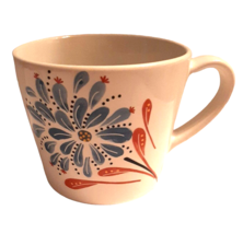 10 oz Ikea Finstilt Ceramic Mug White with Blue and  Orange Flower - £14.87 GBP