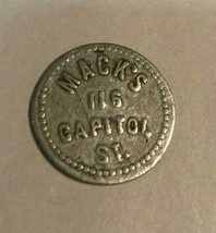 Alaska? Trade Token Coin Mack&#39;s 116 Capitol St 5 Cents - £35.99 GBP