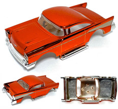 2023 Ho Af Xtras 1957 Custom Low ’57 Chevy Bel Air Slot Car Body Tangerine Chrome - £14.38 GBP