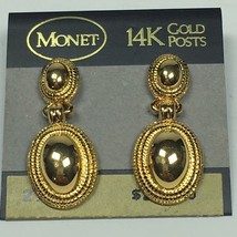 Monet 14kt Gold Post On Card Gold-Tone Door Knockers Pierced - £17.53 GBP