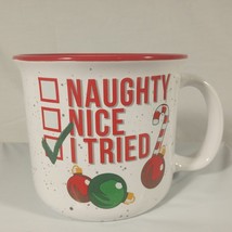 Spoontiques Christmas Printed 16oz Coffee Mug; Naughty Nice Tired; Holiday Cup - £9.26 GBP