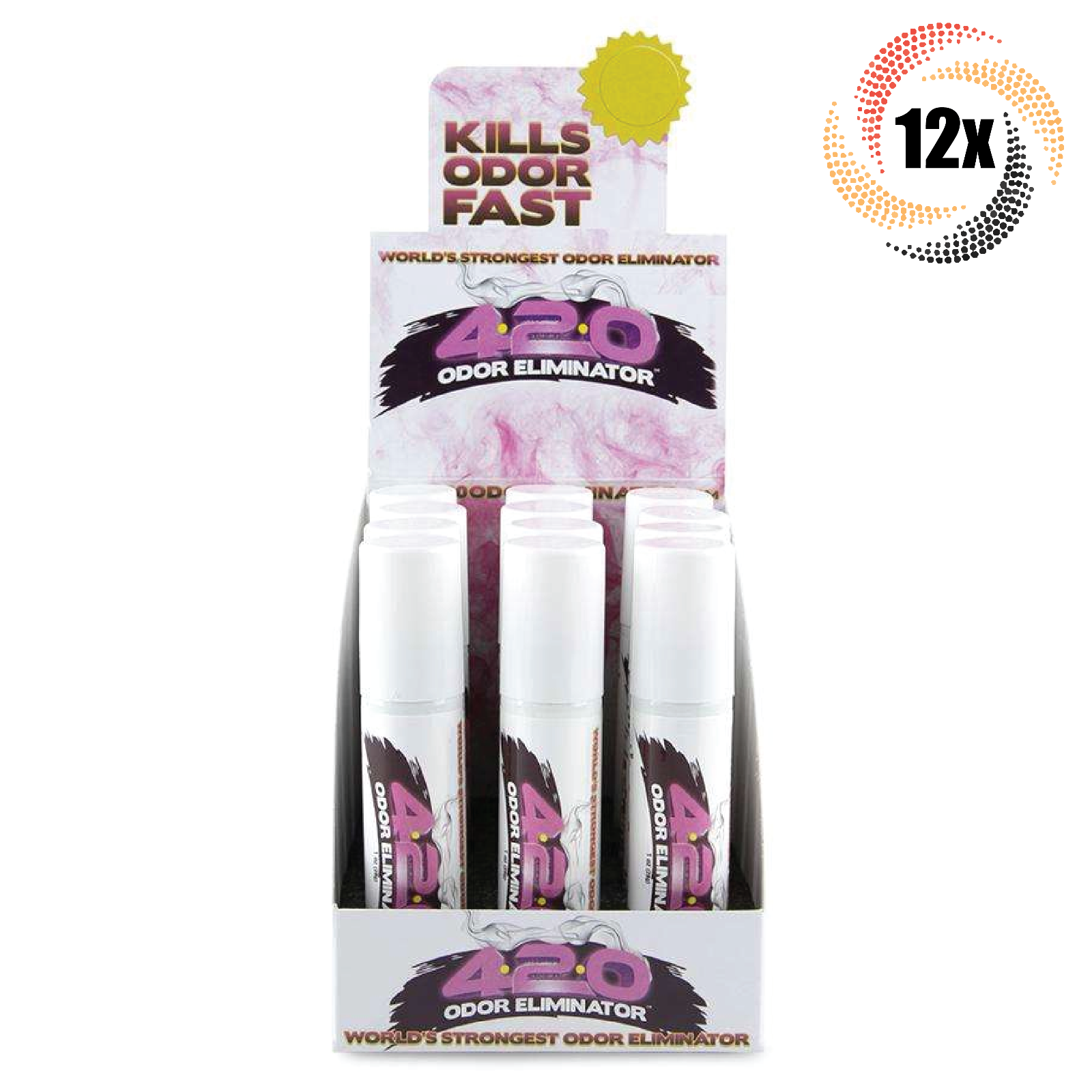 Full Box 12x Sprays 420 Sweet Vanilla Pink Strongest Odor Eliminator Spray | 1oz - $50.70