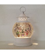 LED Swirl Snowman Family White Lantern Christmas Scene 11&quot; Works - $54.35