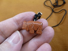 (an-ele-22) Elephant orange Goldstone simple carving PENDANT necklace ge... - $7.70
