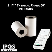 iPOS Supply Thermal Paper 20 Rolls for Clover Flex Receipt Paper 2 1/4 x 50 - £13.44 GBP