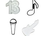 Pop Star Singer 13 Guitar Mic Music Set Of 4 Cookie Cutters Made In USA ... - $9.99
