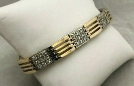 Vergoldet 925 Silber 14.35CT Künstlicher Diamant Herren Party Kleidung Armband - £189.88 GBP