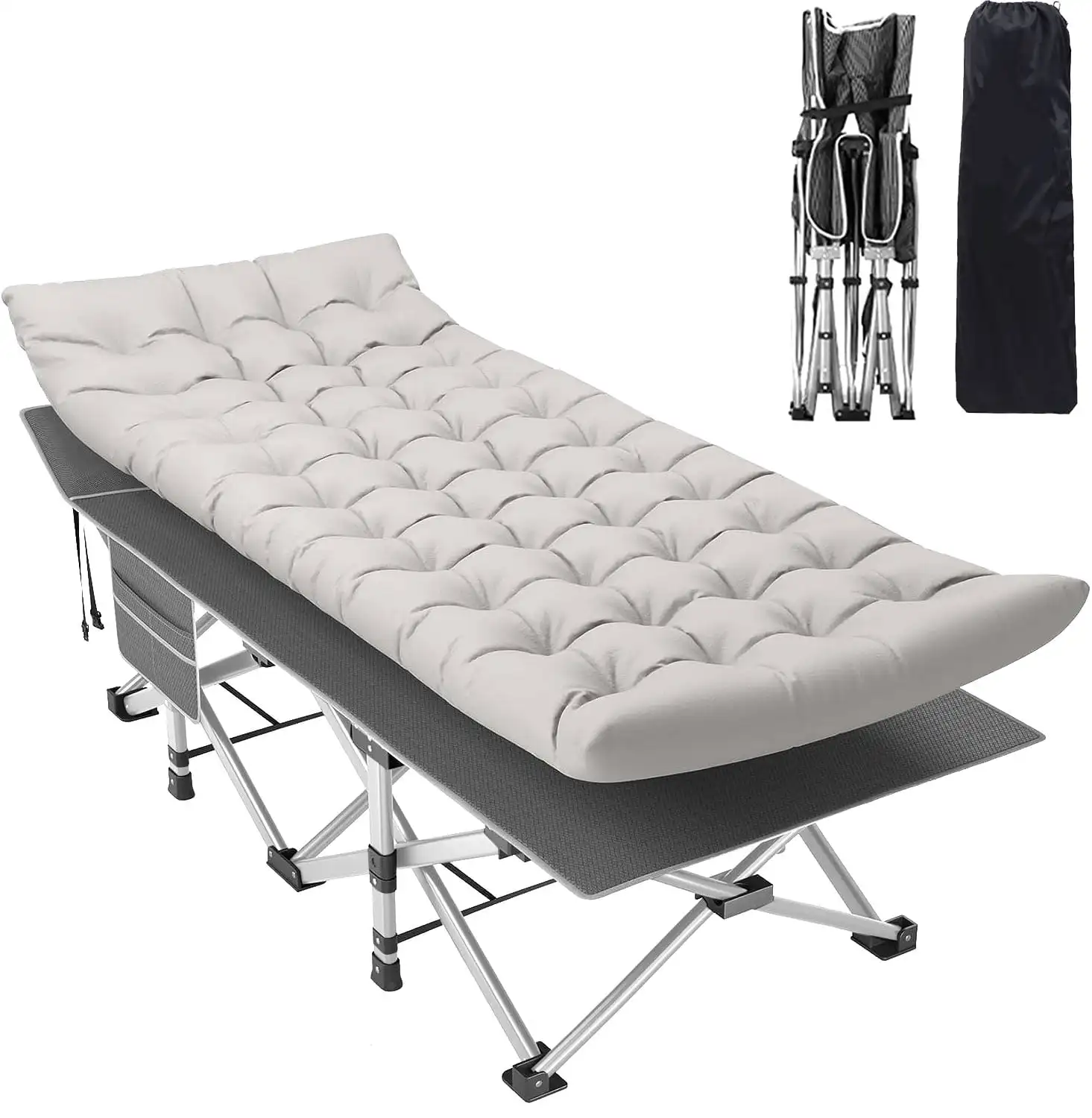 SUGIFT Portable Folding Bed 74.8in x 28 in x 14.6 in with Carry Bags and - £80.66 GBP