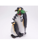 Plow &amp; Hearth Mama &amp; Baby Holiday Penguins w/ Ribbon Indoor Christmas De... - $51.53 CAD