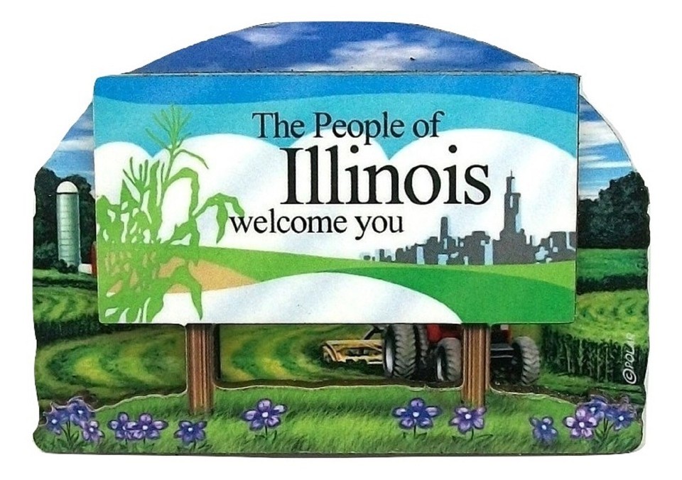 Illinois State Welcome Sign Artwood Fridge Magnet - $7.49