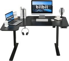 Bilbil 59 Inches L-Shaped Electric Height Adjustable Standing Desk, Stand Up - £207.82 GBP