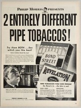 1940 Print Ad Bond Street &amp; Revelation Pipe Tobacco Man Smokes Phillip Morris - £13.70 GBP