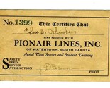 Pionair Lines of Waterton South Dakota 1930 Souvenir Ride Card  - $74.17