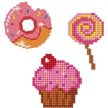 DIY Diamond Dotz Yum Cupcake Donut Pop Dotzies Sticker Facet Art Bead Craft Kit - £14.34 GBP