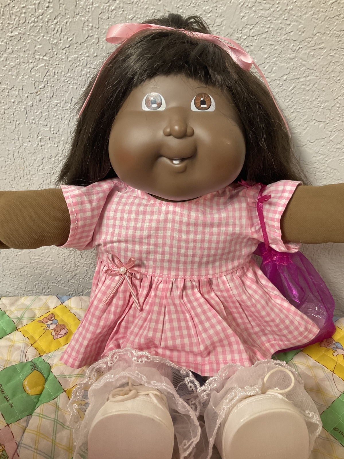 RARE VTG Cabbage Patch Kid AA Girl Black Growing Hair Head Mold #22 1987 - $525.00