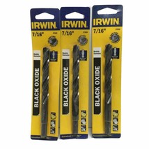 Irwin Black Oxide 67828 7/16&quot;  135 Split Point Drill Bits Pack of 3 - £19.07 GBP