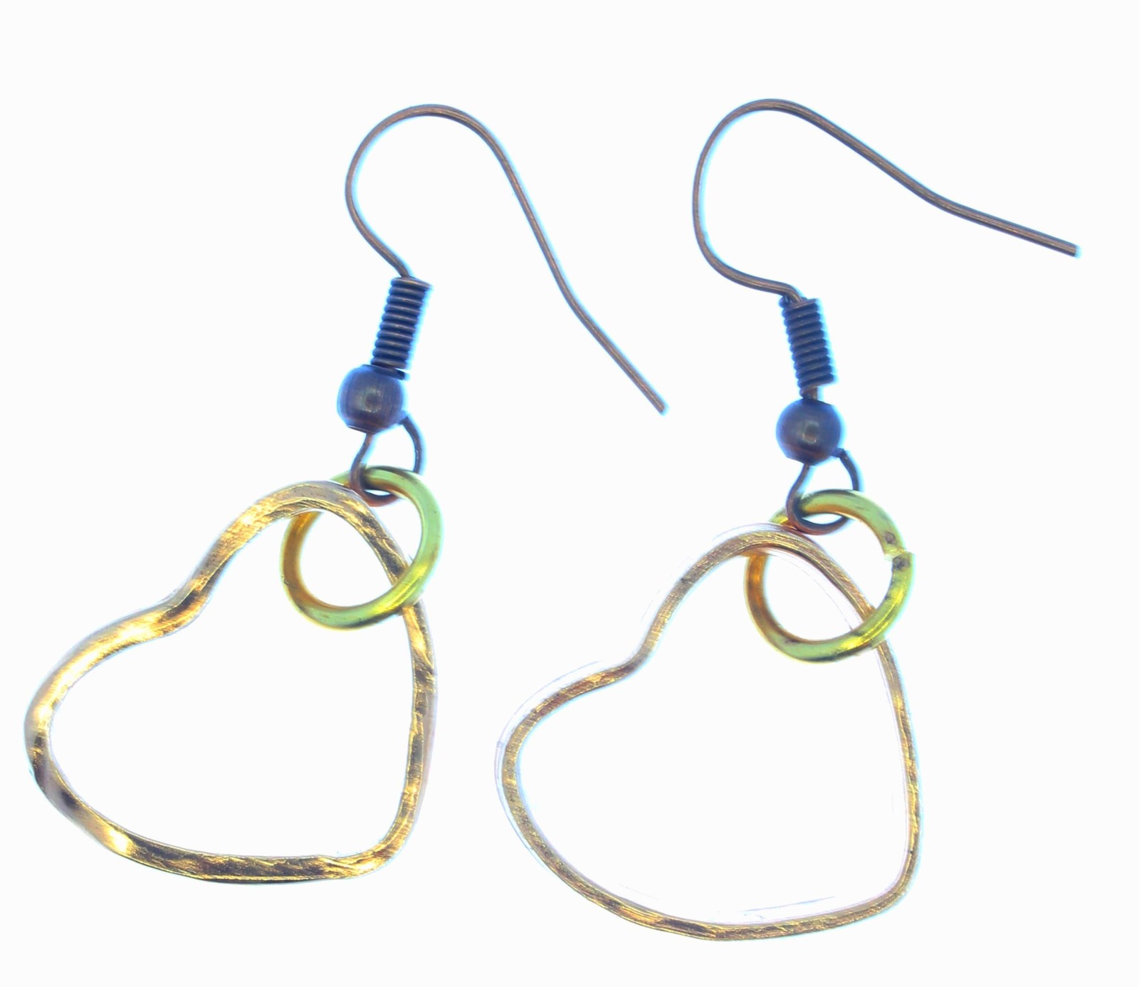 Copper Penny &quot;Heart&quot; Pendant Earrings - $19.95