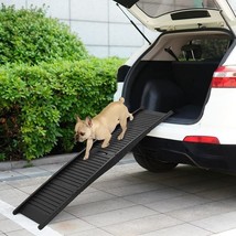 vidaXL Dog Ramp Black Plastic Folding Foldable Dog Ramp Rectangular - $130.06 CAD
