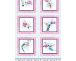 24&quot; X 44&quot; Panel Hummingbird Garden A Painted Garden Cotton Fabric Panel ... - $9.30