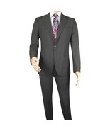 Men Suit BERLUSCONI Italian Wool 180&#39;s Pin Stripe One Button Peak UGS95-... - $422.35 CAD