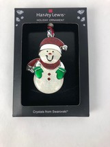 Snowman Metal W Swarovski Crystal Christmas Ornament Holiday Harvey Lewis Brand - £11.18 GBP