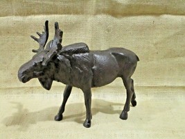 Cast Iron Moose Statue Figure Art Doorstop Elk Cabin Lake Home Decor Desk Deer  - £63.94 GBP