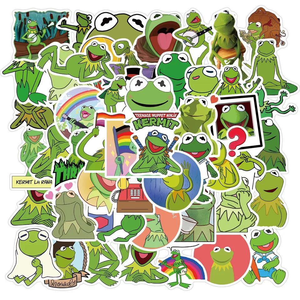 50pcs Waterproof Vinyl Kermit the Frog Sticker Pack For Laptop,Water Bottle - $9.99