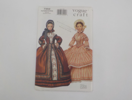 Vogue Craft Pattern #7352 11 1/2&quot; Fashion Doll Clothes Circa 1840-50 Uncut 2000 - £19.97 GBP