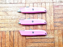 3 Pieces Ladies Pink Utility Knife Box Cutter 3 Position Retractable Blade New - £20.05 GBP