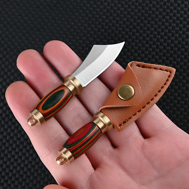 1pc Mini Brass Capsule Pocket Knife Portable Survival Knife Tools Keychain - £12.88 GBP