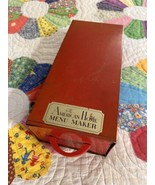 The American Home Menu Maker Red File Metal Recipe Box Pull Drawer Vintage - $32.80 CAD