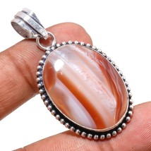 Red Geode Agate Gemstone Handmade Black Friday Gift Pendant Jewelry 1.90&quot; SA 577 - £3.19 GBP