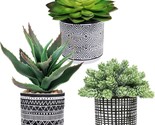 Winlyn Set Of 3 Assorted Small Potted Succulents Arrangement Artificial - $39.98
