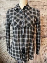 Eddie Bauer Long Sleeve Women’s Shirt Button Green Plaid Cotton M Lightw... - $161.22 MXN