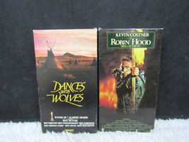 Lot of 2 Kevin Costner Dances with Wolves and Robin Hood Prince of Thieves VHS - £8.02 GBP
