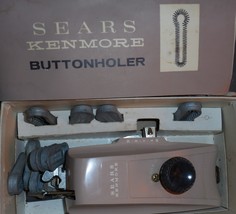 Kenmore Vintage Buttonholer #2060706 w/9 Dies &amp; Plate Used Works - $12.50