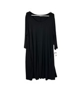 Jessica London Dress Womens A-Line Loose Fitting 22 Black 3/4 Sleeves Po... - $329.35 MXN